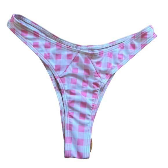 NWOT HalfHeart Pink/White Gingham Checkered Bikini Set - Picture 5 of 10